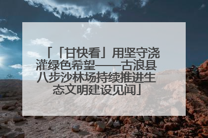 「甘快看」用坚守浇灌绿色希望——古浪县八步沙林场持续推进生态文明建设见闻