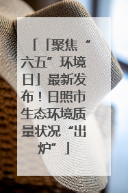 「聚焦“六五”环境日」最新发布！日照市生态环境质量状况“出炉”