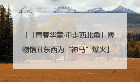 「青春华章·重走西北角」博物馆丑东西为“神马”爆火