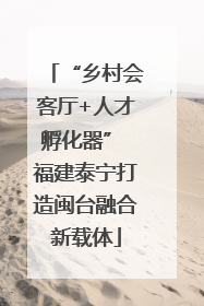 “乡村会客厅+人才孵化器” 福建泰宁打造闽台融合新载体