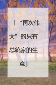 “再次伟大”的只有总统家的生意