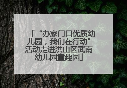 “办家门口优质幼儿园，我们在行动”活动走进洪山区武南幼儿园童趣园