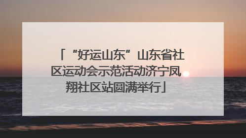 “好运山东”山东省社区运动会示范活动济宁凤翔社区站圆满举行
