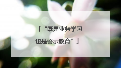 “既是业务学习也是警示教育”