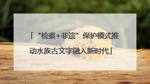 “检察+非遗”保护模式推动水族古文字融入新时代
