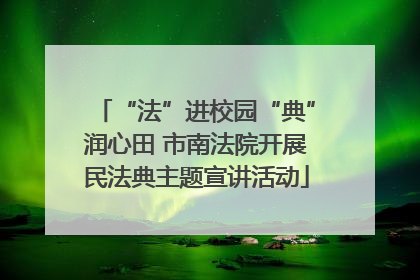 “法”进校园“典”润心田 市南法院开展民法典主题宣讲活动