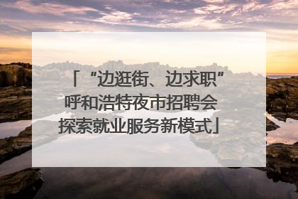 “边逛街、边求职” 呼和浩特夜市招聘会探索就业服务新模式