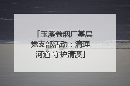 玉溪卷烟厂基层党支部活动：清理河道 守护清溪