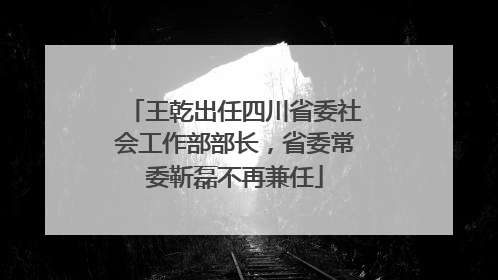 王乾出任四川省委社会工作部部长，省委常委靳磊不再兼任