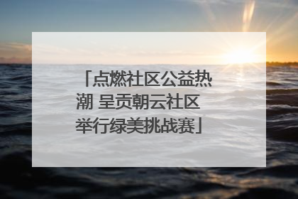 点燃社区公益热潮 呈贡朝云社区举行绿美挑战赛