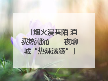 烟火漫巷陌 消费热潮涌——夜聊城“热辣滚烫”
