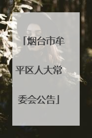 烟台市牟平区人大常委会公告