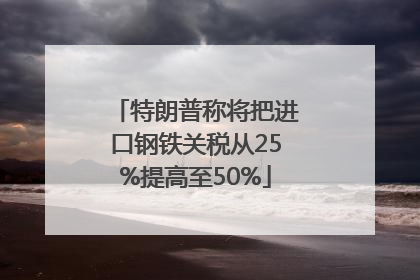 特朗普称将把进口钢铁关税从25%提高至50%