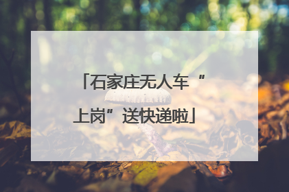 石家庄无人车“上岗”送快递啦