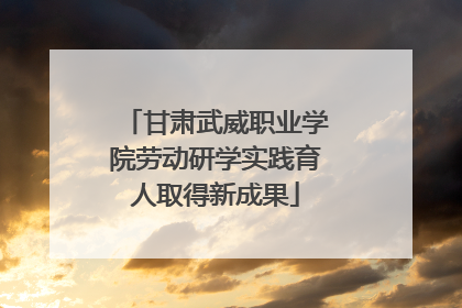 甘肃武威职业学院劳动研学实践育人取得新成果