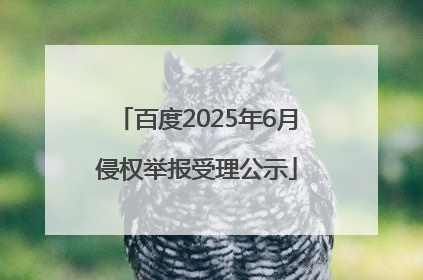 百度2025年6月侵权举报受理公示