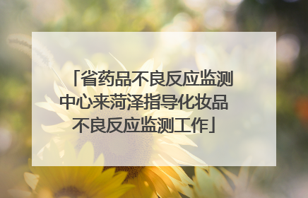省药品不良反应监测中心来菏泽指导化妆品不良反应监测工作