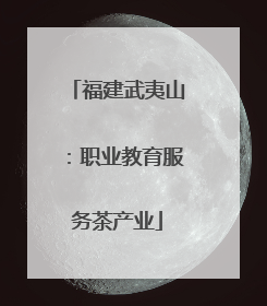 福建武夷山：职业教育服务茶产业