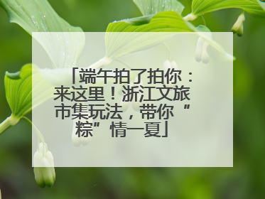 端午拍了拍你：来这里！浙江文旅市集玩法，带你“粽”情一夏