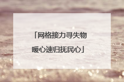 网格接力寻失物 暖心速归抚民心