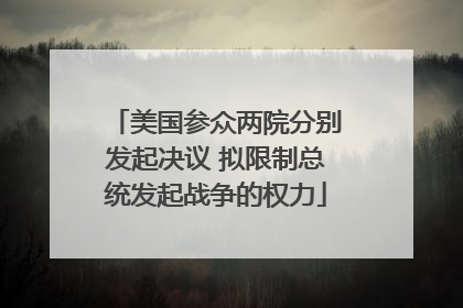 美国参众两院分别发起决议 拟限制总统发起战争的权力