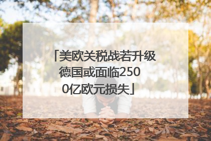 美欧关税战若升级 德国或面临2500亿欧元损失