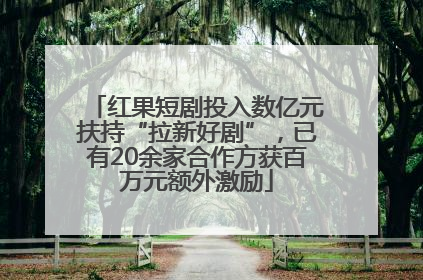 红果短剧投入数亿元扶持“拉新好剧”，已有20余家合作方获百万元额外激励