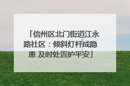 信州区北门街道江永路社区：倾斜灯杆成隐患 及时处置护平安