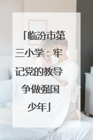 临汾市第三小学：牢记党的教导 争做强国少年