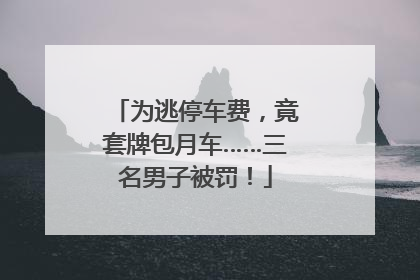 为逃停车费，竟套牌包月车……三名男子被罚！