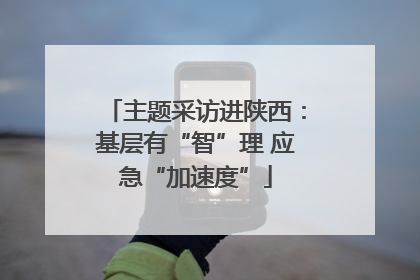主题采访进陕西：基层有“智”理 应急“加速度”