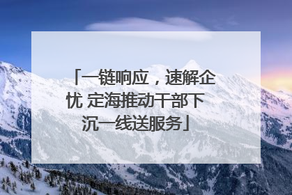 一链响应，速解企忧 定海推动干部下沉一线送服务
