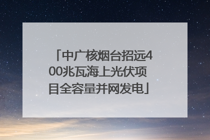 中广核烟台招远400兆瓦海上光伏项目全容量并网发电
