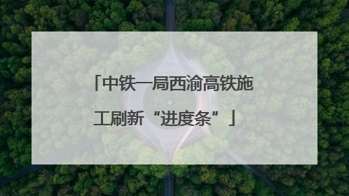 中铁一局西渝高铁施工刷新“进度条”