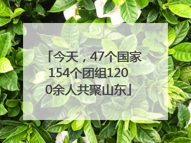 今天，47个国家154个团组1200余人共聚山东
