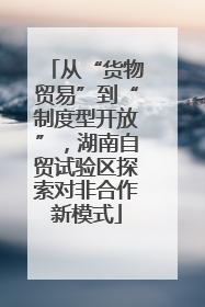 从“货物贸易”到“制度型开放”，湖南自贸试验区探索对非合作新模式