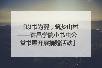 以书为翼，筑梦山村——许昌学院小书虫公益书屋开展捐赠活动