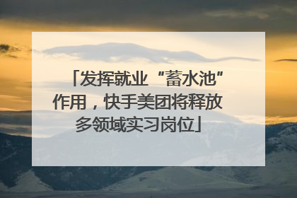 发挥就业“蓄水池”作用，快手美团将释放多领域实习岗位