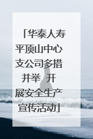 华泰人寿平顶山中心支公司多措并举  开展安全生产宣传活动