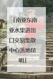南亚东南亚水果进出口交易集散中心落地昆明