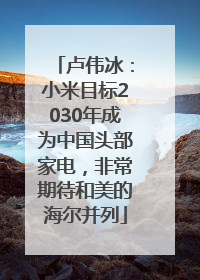 卢伟冰：小米目标2030年成为中国头部家电，非常期待和美的海尔并列