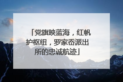 党旗映蓝海，红帆护枢纽，罗家岙派出所的忠诚航迹