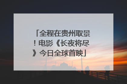全程在贵州取景！电影《长夜将尽》今日全球首映