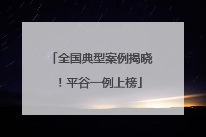 全国典型案例揭晓！平谷一例上榜