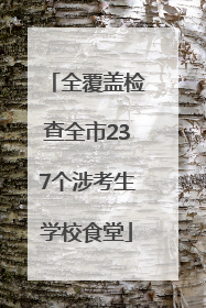 全覆盖检查全市237个涉考生学校食堂
