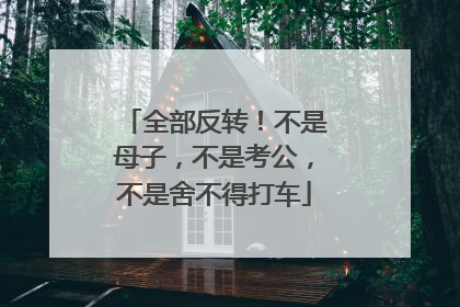 全部反转！不是母子，不是考公，不是舍不得打车