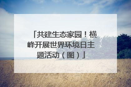 共建生态家园！横峰开展世界环境日主题活动（图）