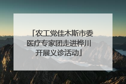 农工党佳木斯市委医疗专家团走进桦川开展义诊活动