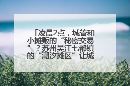 凌晨2点，城管和小摊贩的“秘密交易”？苏州吴江七都镇的“潮汐摊区”让城市管理有了人情味