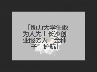 助力大学生敢为人先！长沙创业服务为“金种子”护航